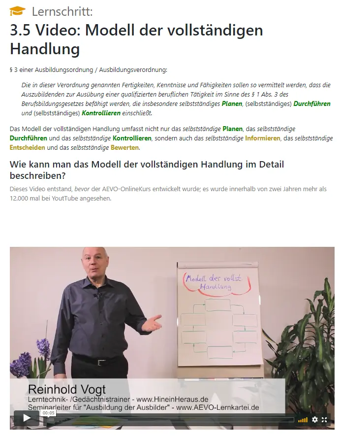 Standbild zum Video Modell der vollständigen Handlung