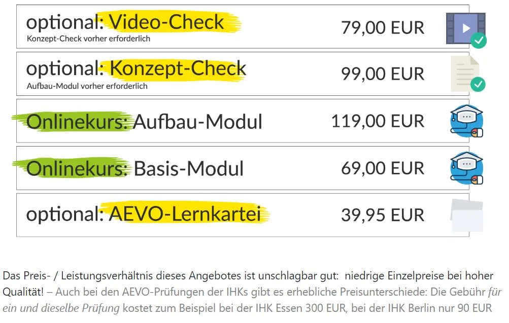 Module für Ausbildung für Ausbilder
