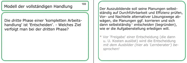 Hier sehen Sie eine der Lernkarten zum Modell der vollständigen Handlung: Lernkarte, Nummer 169: Hier sehen Sie eine der Lernkarten zum Modell der vollständigen Handlung: