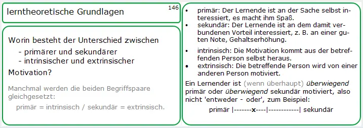Muster einer Lernkarte (Nummer 146) zur Vorbereitung auf die Ausbildereignungsprüfung